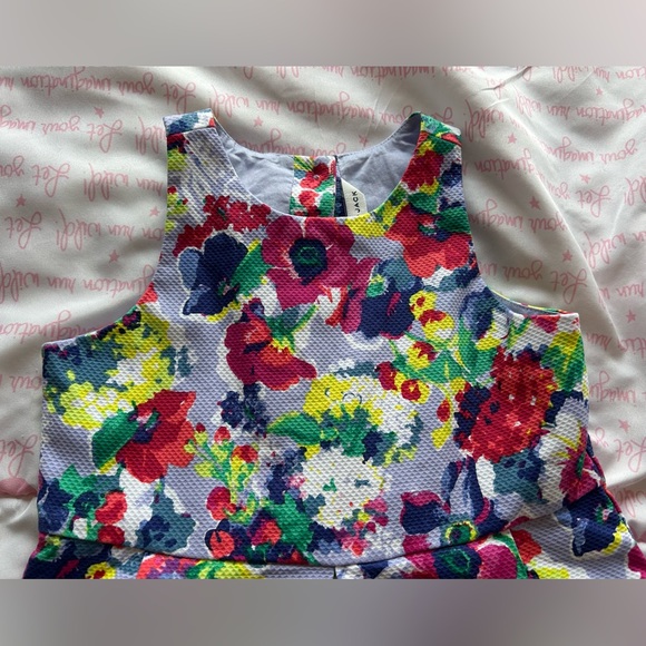 4, Janie and Jack Pink and Blue Pleated Sundress Sleeveless Halter - Picture 4 of 15